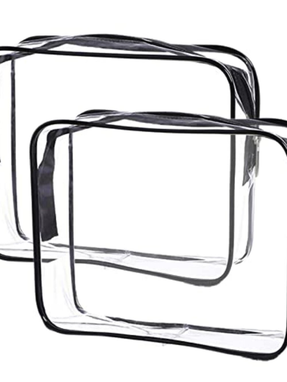 Clear PVC Toiletry Bag 2Pcs Travel Makeup Cosmetic Pouch Set